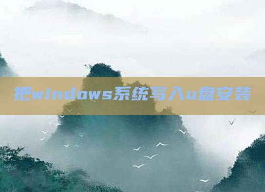 把windows系统写入u盘安装