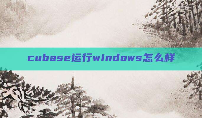 cubase运行windows怎么样