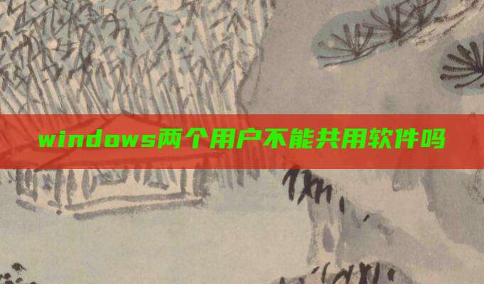 windows两个用户不能共用软件吗