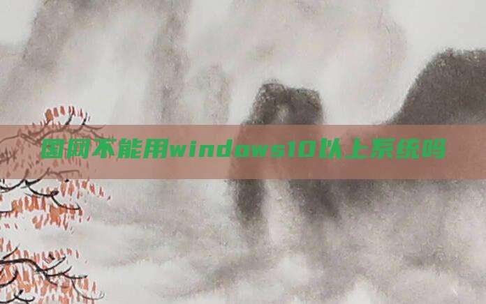 国网不能用windows10以上系统吗