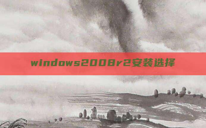windows2008r2安装选择