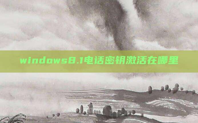 windows8.1电话密钥激活在哪里
