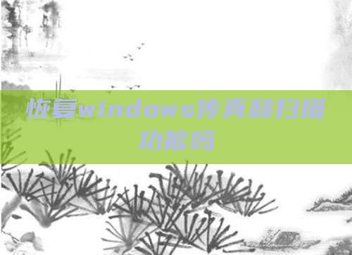 恢复windows传真和扫描功能吗