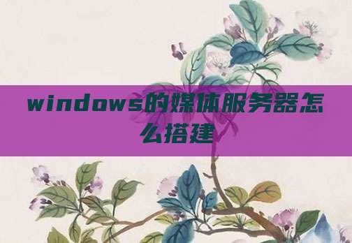 windows的媒体服务器怎么搭建