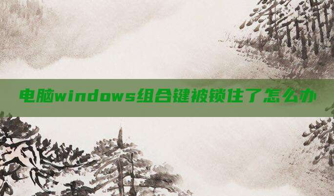 电脑windows组合键被锁住了怎么办