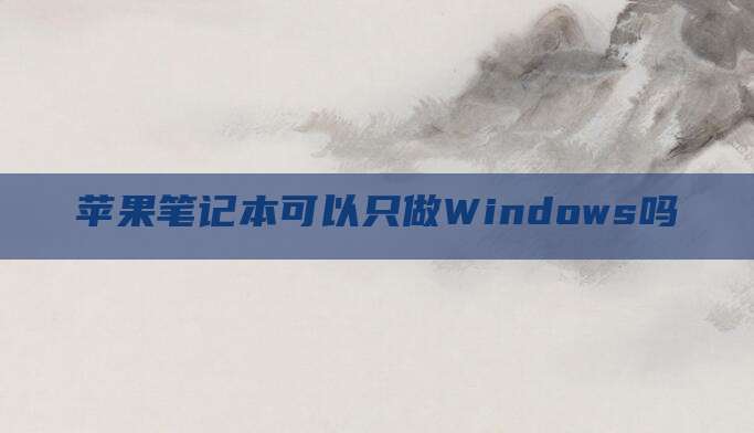 苹果笔记本可以只做Windows吗