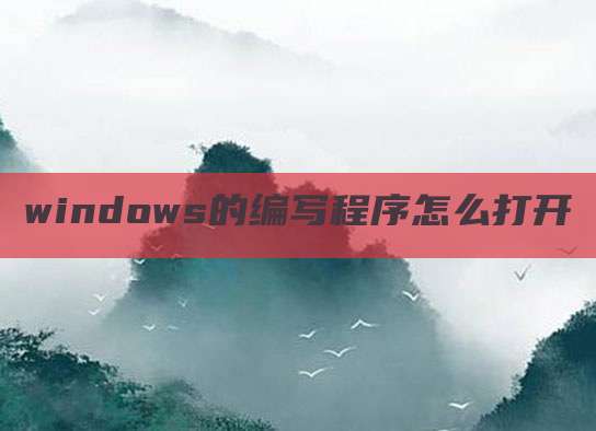 windows的编写程序怎么打开