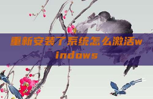 重新安装了系统怎么激活windows