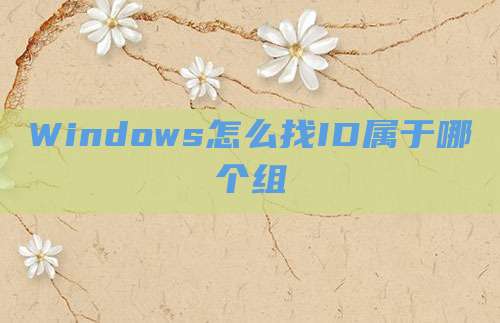 Windows怎么找ID属于哪个组