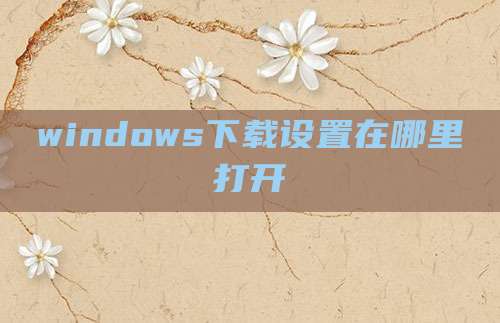 windows下载设置在哪里打开