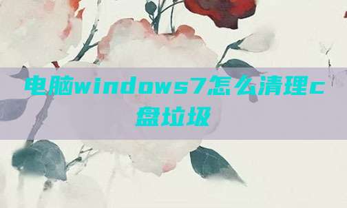 电脑windows7怎么清理c盘垃圾