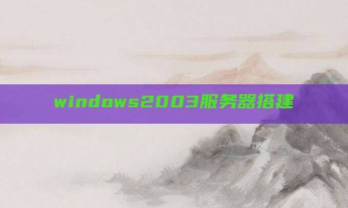 windows2003服务器搭建