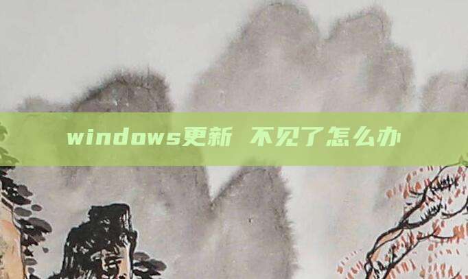 windows更新 不见了怎么办