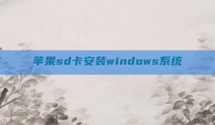 苹果sd卡安装windows系统