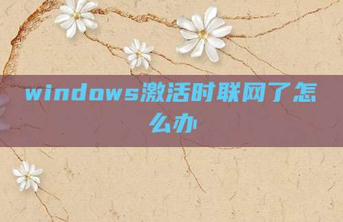 windows激活时联网了怎么办