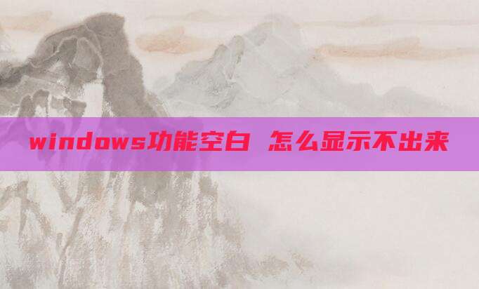 windows功能空白 怎么显示不出来