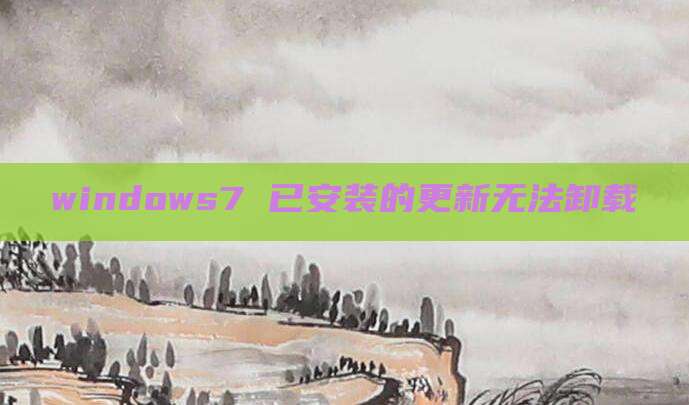 windows7 已安装的更新无法卸载