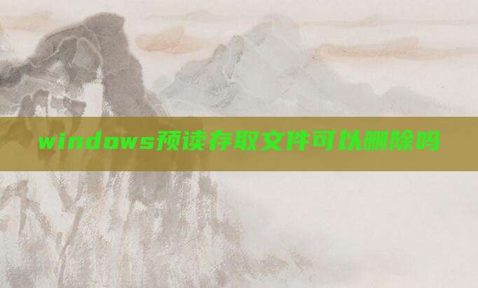 windows预读存取文件可以删除吗