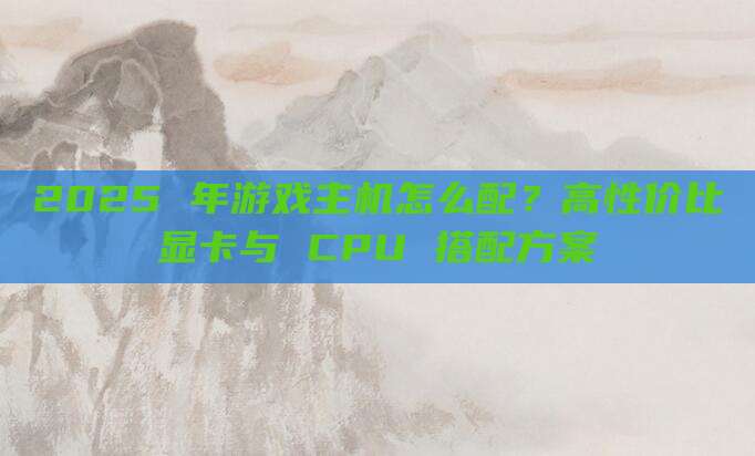 2025 年游戏主机怎么配？高性价比显卡与 CPU 搭配方案