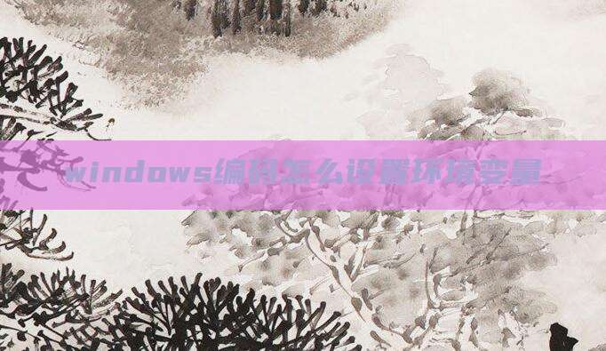 windows编码怎么设置环境变量