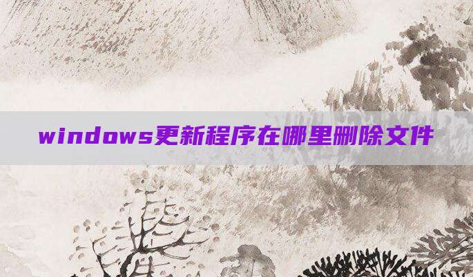 windows更新程序在哪里删除文件