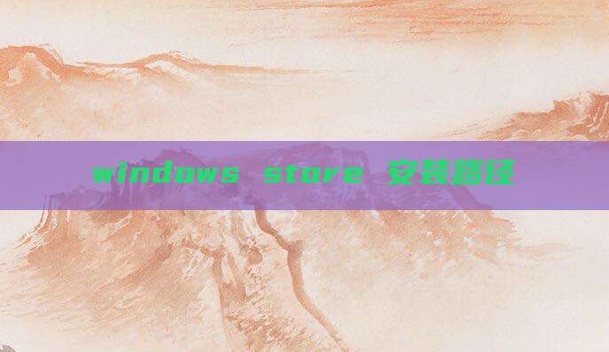 windows store 安装路径