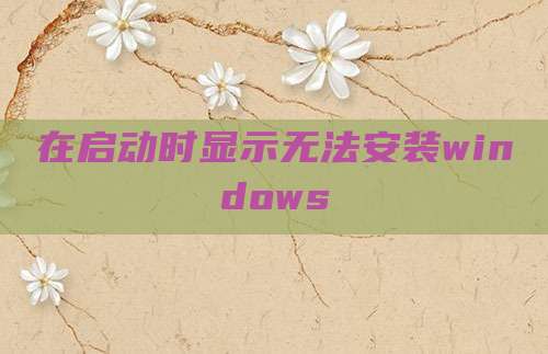 在启动时显示无法安装windows