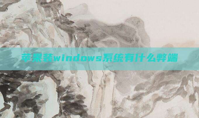苹果装windows系统有什么弊端