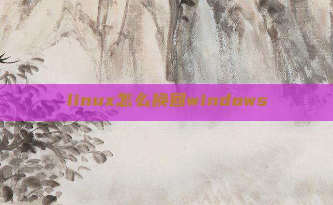 linux怎么换回windows
