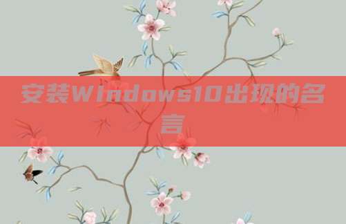 安装Windows10出现的名言