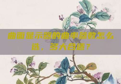 曲面显示器的曲率参数怎么选，多大合适？