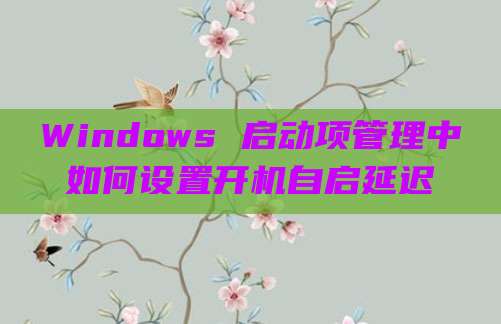 Windows 启动项管理中如何设置开机自启延迟