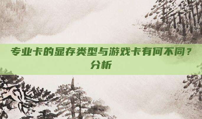 专业卡的显存类型与游戏卡有何不同？分析