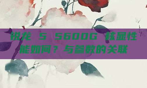 锐龙 5 5600G 核显性能如何？与参数的关联