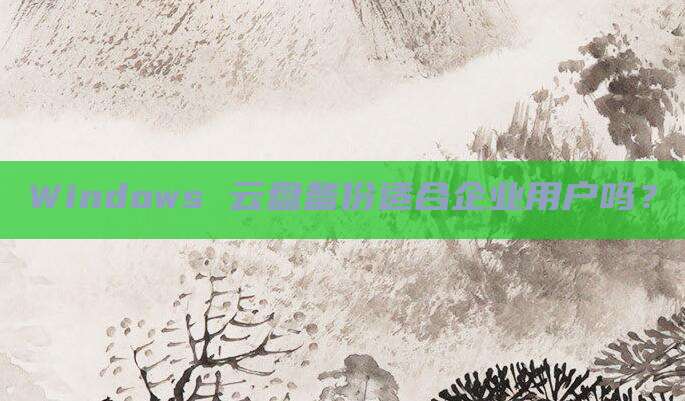 Windows 云盘备份适合企业用户吗？