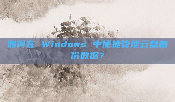如何在 Windows 中便捷管理云盘备份数据？