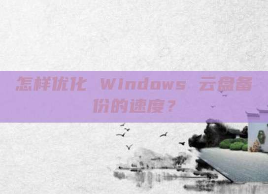 怎样优化 Windows 云盘备份的速度？