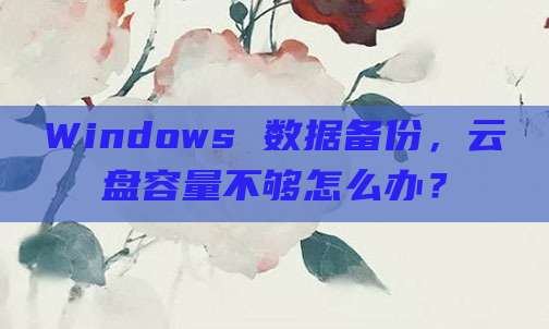 Windows 数据备份，云盘容量不够怎么办？