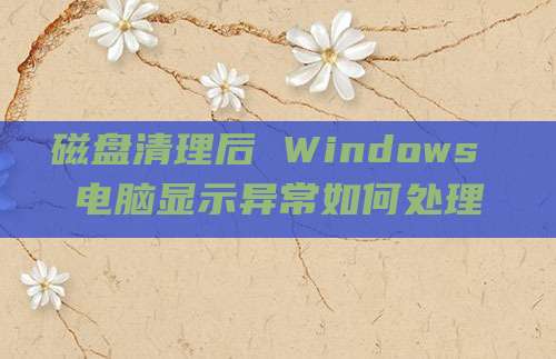 磁盘清理后 Windows 电脑显示异常如何处理