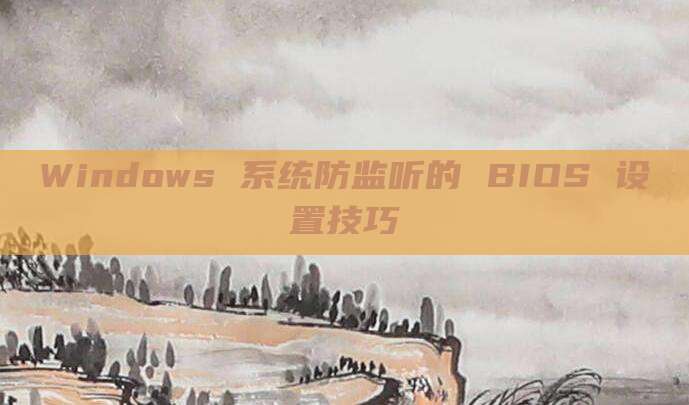 Windows 系统防监听的 BIOS 设置技巧