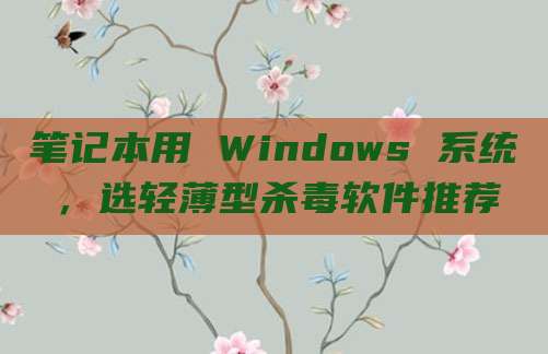 笔记本用 Windows 系统，选轻薄型杀毒软件推荐