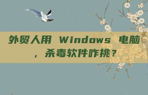 外贸人用 Windows 电脑，杀毒软件咋挑？