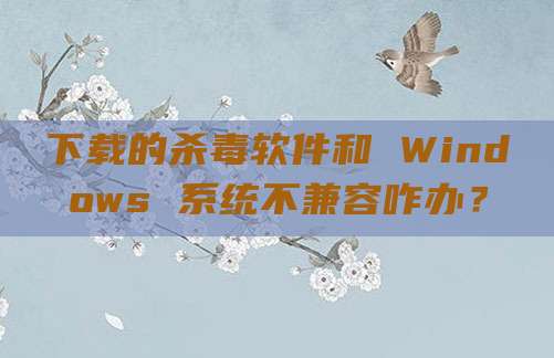 下载的杀毒软件和 Windows 系统不兼容咋办?
