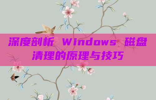 深度剖析 Windows 磁盘清理的原理与技巧