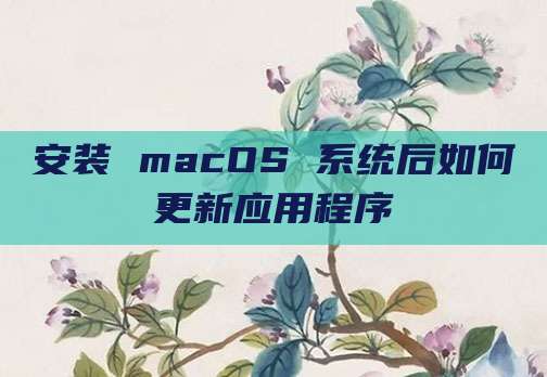 安装 macOS 系统后如何更新应用程序