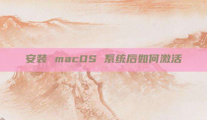 安装 macOS 系统后如何激活