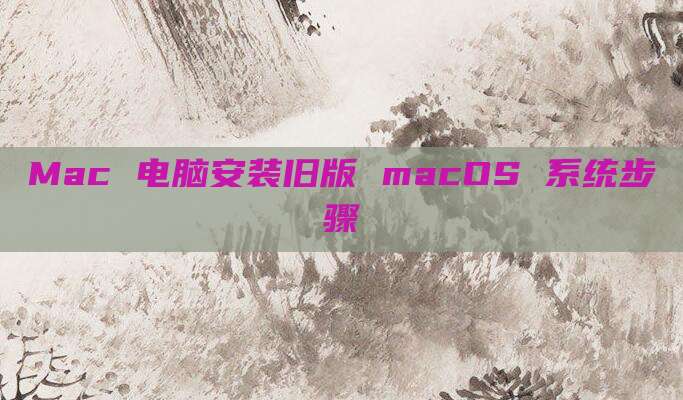 Mac 电脑安装旧版 macOS 系统步骤
