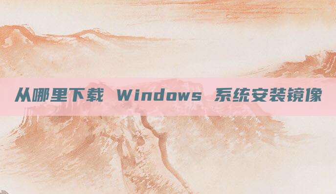 从哪里下载 Windows 系统安装镜像