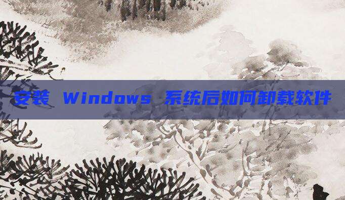 安装 Windows 系统后如何卸载软件