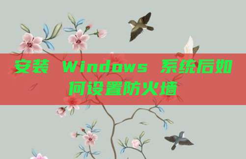 安装 Windows 系统后如何设置防火墙